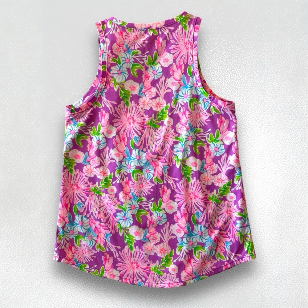 LILLY PULITZER Luxletic Westley UPF 50+ Pink Floral Tank NWT - Picture 2 of 3